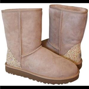 Cute UGG Short Boots Glitter Accent